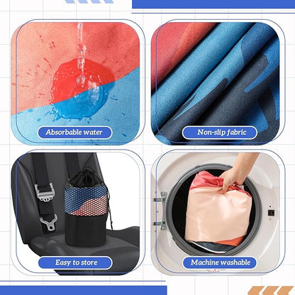 2 Pack Car Seat Towel Cover and Athletic Running Towel with Storage Bags, Sweat Washable Gym Seat Protector Non Slip for Dog Pet Workout Running Outdoor Sport Activities(Sedona)