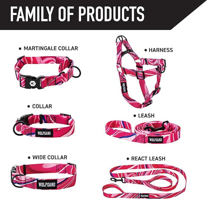 Wolfgang Heavy Duty, Adjustable Dog Collar with Quick Release Nylon Buckle for Walking & Training, MarbleSwirl Print, Medium