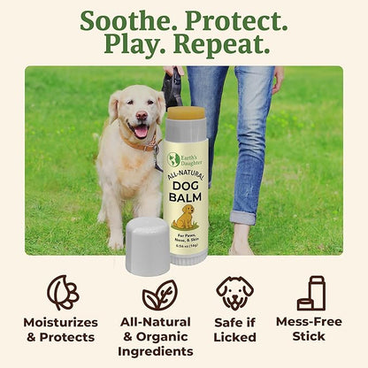 Earth’s Daughter Dog Paw Balm Big 0.56 oz – Organic Paw & Nose Protector with Beeswax, Coconut & Calendula – Itch Relief & Natural Skin Care for Dogs & Puppies – Travel Essential