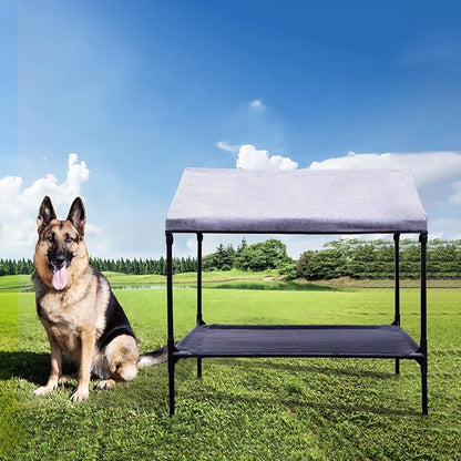 Elevated Dog Bed with Canopy, Outdoor Dog Bed with Removable Shade Tent for Small Medium Dogs, Breathable, Easy to Clean(36" x 25")