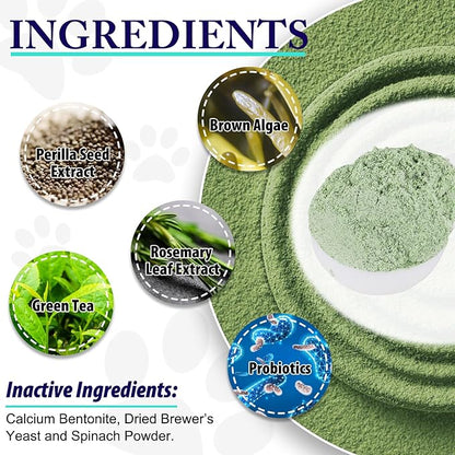 Dog Teeth Cleaning Powder - Dog Dental Powder - Dog Breath Freshener - Targets Tartar & Reduces Plaque & Bad Breath - Teeth Cleaning Made Easy Eliminate - Formulated for Small, Medium, Large Dogs