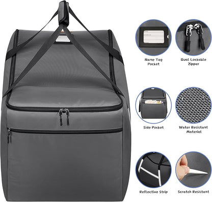 Infant Car Seat Travel Bag for Airplane Compatible with All Nuna Pipa Car Seat and Base,Chicco KeyFit 30 and Base, Padded Car Seat Bags for Air Travel,Car Seat Gate Check Bag with Side Pocket, Gray