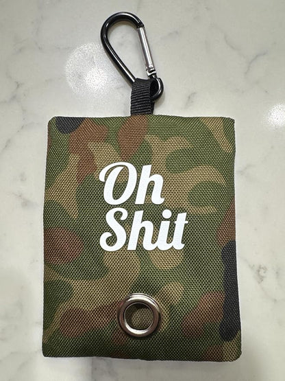 Funny Novelty Dog Waste Bag Dispenser - Oh Shit (Camo)