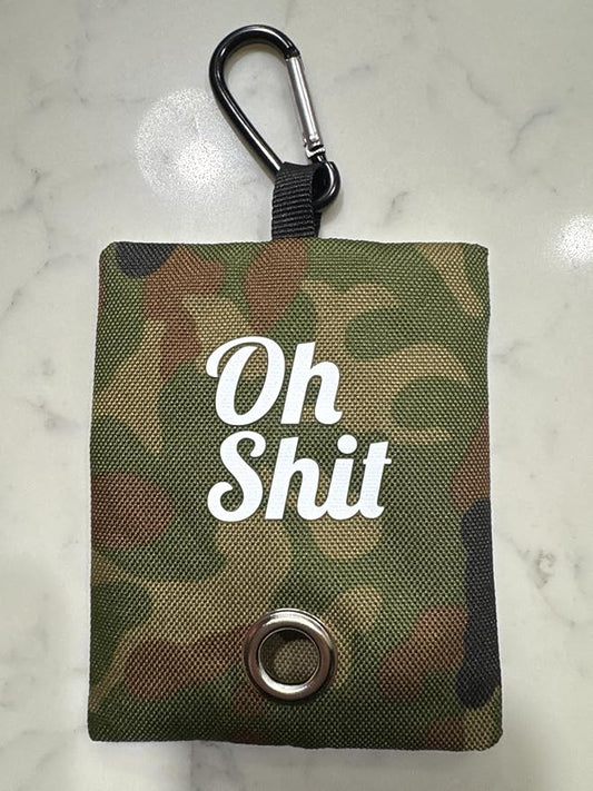 Funny Novelty Dog Waste Bag Dispenser - Oh Shit (Camo)