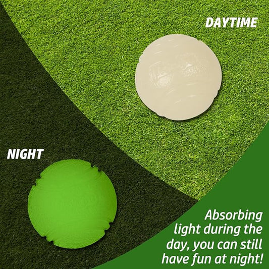 2 PCS Glowing Fetch Ball for Dogs - Rubber Toy Water Ball, High Bounce Training Chew Resistant for 60+ Lbs Belgian Malinois - Gifts (7CM)