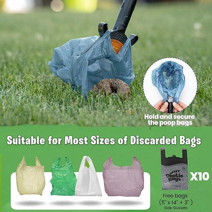 GoGo Stik XP Consumer Reports #1 Rated Ergonomic Scooper 2024, 2026. Quick, Clean, & Convenient Pro Pooper Scooper for All Dog Pet Waste Cleanup. Use Store Bags or Heavy Dootie Bags.