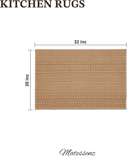 20"x30" Kitchen Mats for Floor, Woven Kitchen Rugs, Machine Washable Mats Boho Style, Non Slip, Anti-Skid TPR Backing for Kitchen, Non-Slip, Durable, Easy Clean, Everyday Use