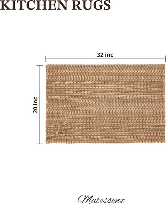 20"x30" Kitchen Mats for Floor, Woven Kitchen Rugs, Machine Washable Mats Boho Style, Non Slip, Anti-Skid TPR Backing for Kitchen, Non-Slip, Durable, Easy Clean, Everyday Use