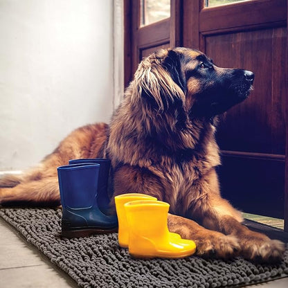 DogBuddy Dog Door Mat for Muddy Paws, Absorbent Microfiber Pet Rug, Waterproof Non-Slip Doormat, Washable Rugs for Dogs, Entryway Indoor Outdoor mat, Dog Supplies (Medium, Shadow/Standard)