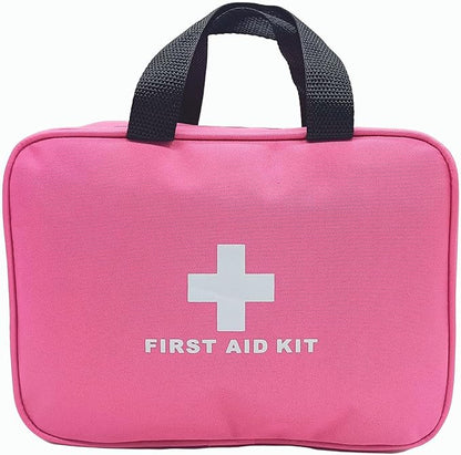 First Aid Bag Empty Emergency Medical Pouch First Responder Storage Compact Survival Medicine Bags for Sport Outdoors Car Office Pet Dog Cat (Pink BB)