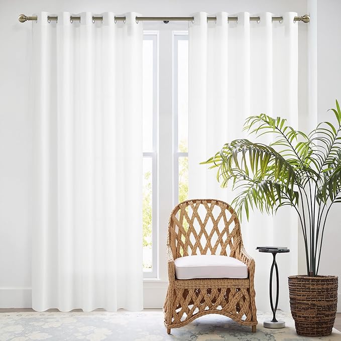 NICETOWN Non-See-Through White Sheer Curtains 84 inches Long 2 Panels, 62" Wide Grommet Window Curtains Drapes for Living Room, Bedroom, Bathroom- Light Filtering Elegant Window Drapes