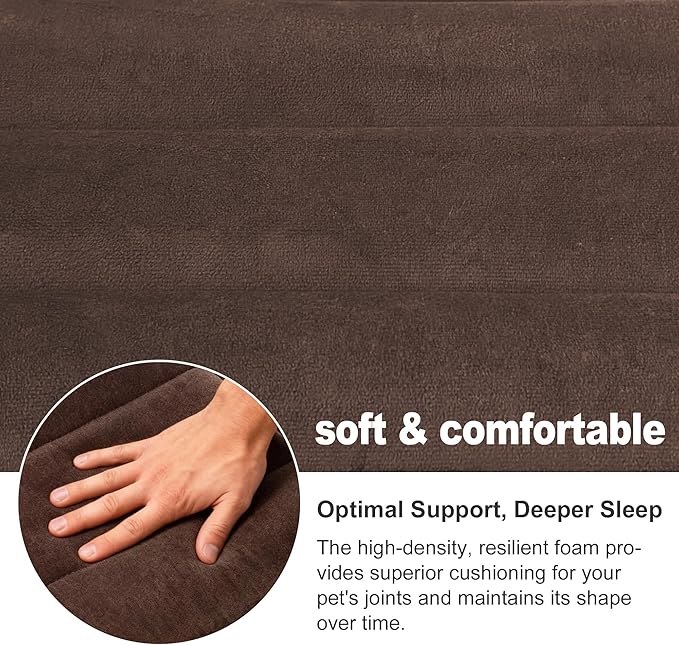 Dog Crate Pad, Ultra Soft & Anti-Slip Kennel Mat, Secure Fit for Metal Crates & Dog Cages, Washable Cozy Bed for Small Medium Large Dogs (Dark Brown, S(23"*14"*1.5"))