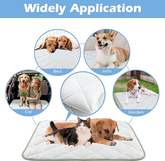 Dog Cooling Mat, Cat Self Cool Ice Pads,Lightweight Pet Pad Blanket Bed Cover,Puppies Summer Cool Tech Fabric,Washable Dog Sleeping Mat for Home & Outdoor,Keep Cooling for Pets