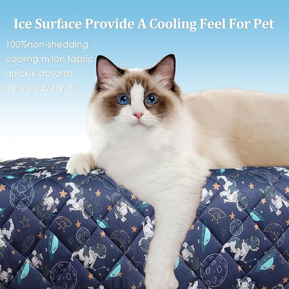 Premium Cooling Mat for Large Dogs - Washable Dog Cooling Throw Blanket，Durable Pet Mat for Cat, Soft Summer Blanket for Hot Weather, 28''x22''