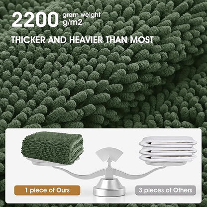 IM HOME Extra Large Dog Door Mats for Muddy Paws, 71" x 25" Christmas Chenille Absorbent Mud Mat for Dogs, Non Slip Heavy Dog Rugs for Muddy Paws, Soft Indoor Door Mat for Entryway, Mud Paw, Olive