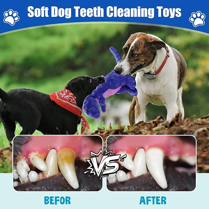 Squeaky Dog Toys, Tough Chew Toys for Large Middle Small Breed, Dinosaur Dog Toy, Interactive Stuffed Plush Dog Toy to Keep Them Busy, Pet Toys