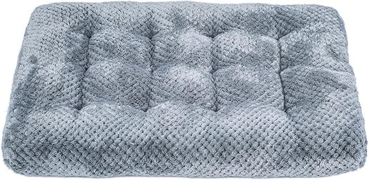 WONDER MIRACLE Fuzzy Deluxe Pet Beds, Super Plush Dog or Cat Beds Ideal for Dog Crates, Machine Wash & Dryer Friendly (22" x 30", M-Grey)