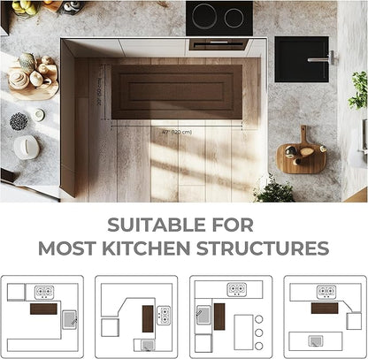 GRANNY SAYS Kitchen Mats for Floor Resist Dirt Kitchen Rugs Non Slip Washable, Long Rug Runner for Sink Laundry Thick Durable Polypropylene Comfort Standing, 47" x 20", Dark Brown