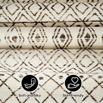 2'x6' Hallway Runner Rug Washable - Non Slip Moroccan Runners Low Pile Floor Carpet with Rubber Backing Farmhouse Kitchen Mat Indoor Rugs for Front Door Living Room 2'x6' Geo Beige