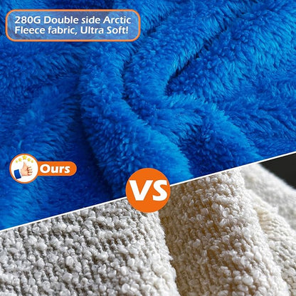 EXPAWLORER Soft Dog Bathrobe with Hood, Super Absorbent & Quick-Drying Dog Towels, Cozy Drying Coat for After Bath,Swimming, Blue L