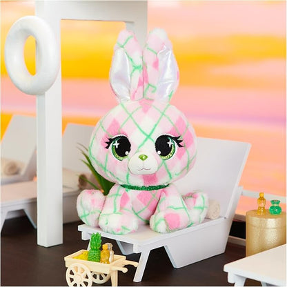 GUND P.Lushes Pets Kennedy Karrats Designer Fashion Plush Toy, Collectible Bunny Stuffed Animal, Pink and Green, 6”