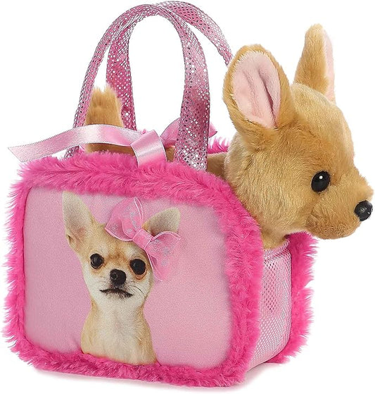 Aurora® Fashionable Fancy Pals™ Pretty in Pink Stuffed Animal - Mini Plush with Purse for Dress Up Fun - Perfect for Kids 3+ Years, Costumes, and Birthdays - Multicolor 6.5 Inches