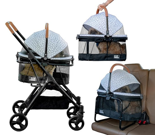 Pet Gear 3-in-1 Travel System, View 360 Stroller Converts to Carrier and Booster Seat with Easy Click N Go Technology, for Small Dogs & Cats, 4 Colors