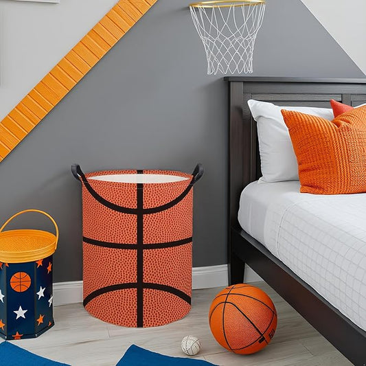 Basketball Kids Laundry hamper Baby Hamper for Nursery Boys Kids Hamper Room Decor for Home(Basketball Pattern)
