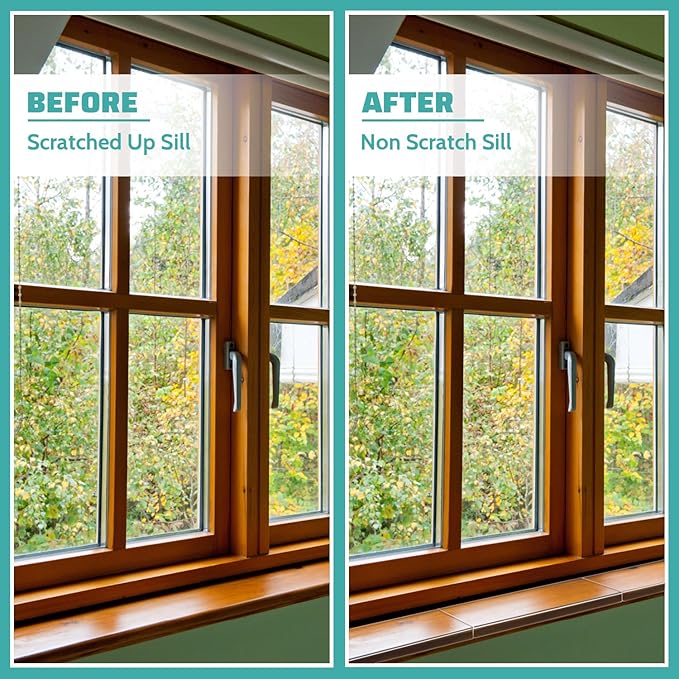 3 Pcs Window Sill Protector, Pet Window Guard,Transparent, Window Sill Cover, Protection from Dog and Cat Scratching Chewing Slobbering, Heavy Duty Scratch Shield(11.8"x3.25"x0.88")