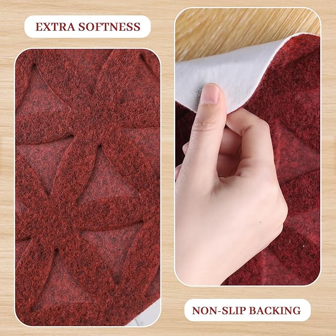 RIOLAND Non-Slip Carpet Stair Treads for Wooden Steps Indoor, 8" X 30", 15 Pack Peel and Stick Stair Treads Runners for Kids Elders and Pets, Red
