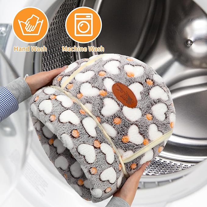 YUEPET Guinea Pig Bed Cuddle Cave Warm Fleece Cozy House Bedding Sleeping Cushion Cage Nest for Small Animal Squirrel Chinchilla Hedgehog Cage Accessories(White Heart