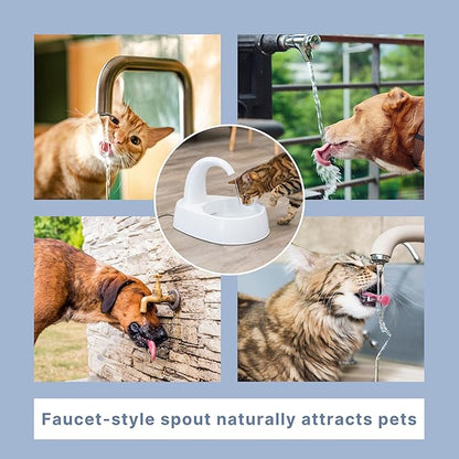 Trixie Curved Stream Drinking Fountain for Cats and Dogs, 84.5oz Automatic Water Dispenser, Cat Water Bowl,White