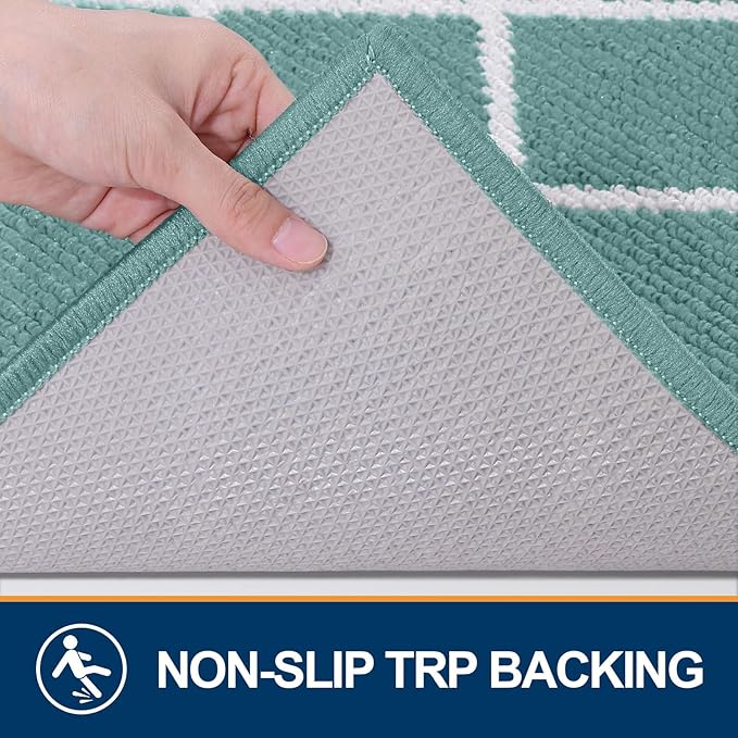 Finchitty Indoor Door Mat, Dirt Resistant and Absorbent, Low-Profile, Non-Slip, Washable Inside Floor Mats for Front Door, Back, and Entrance, 48" x 32", Sage Green