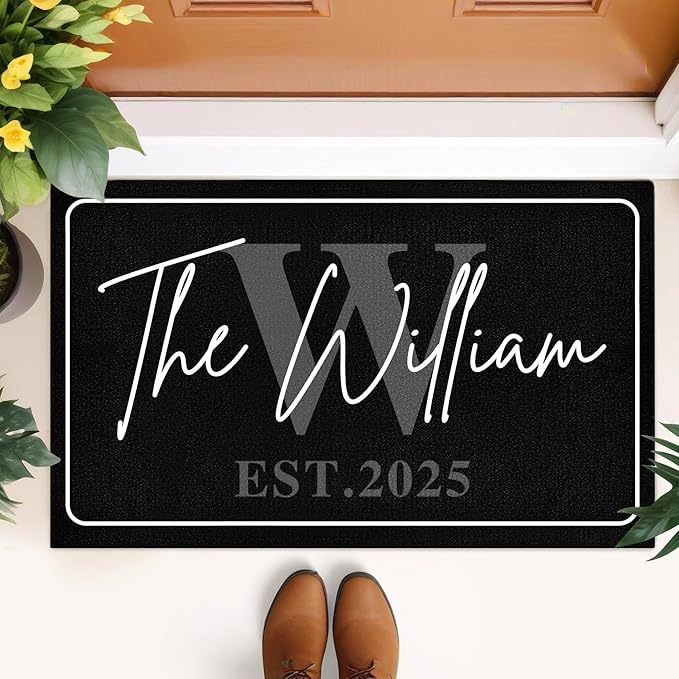 Custom Doormat with Family Name - Personalized Entryway Door Mat Front Door Mat for Outdoor Decor Entrance Mat Housewarming Gift with Anti-Slip Backing Design11