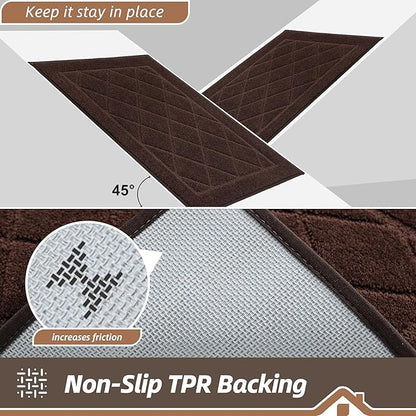 BEQHAUSE Dirt Trapper Door Mat 36" x 60", Doormat Non-Slip Entryway Rugs Washable, Dog Door Mat Stain Resistant and Absorbent Welcome Floor Mat for Front Back Door, Mud Wet Shoes & Paws, Brown