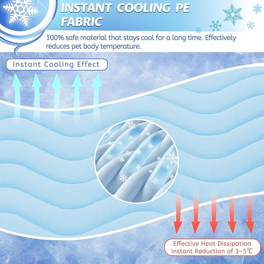 Dog Cooling Mat, Portable Dog Crate Pad, Washable Pad Bed, Indoor Outdoor Uses in Kennel, Bed, Sofa or Car, Providing a Cool and Comfortable Experience for Your pet During Summer (40"x28")
