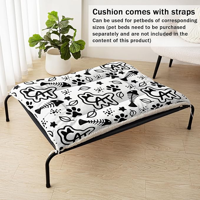 Dog Cat Bed Mat Ultra Soft Fluffy Pet Bed Washable Fashion Dog Crate Beds Comfy Comfy Pet Sleeping Pad Suitable for Pet Raised Bed(30"x26",Cat)