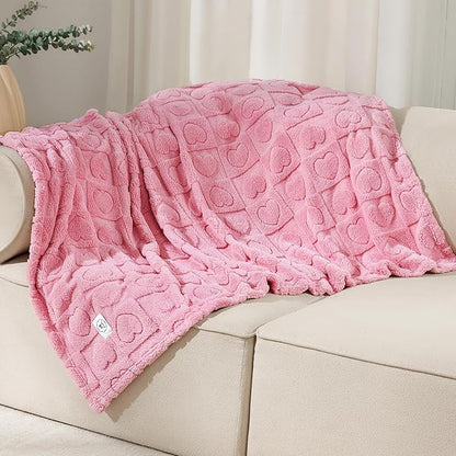 Luciphia Small Dog Blanket Washable Pet Bed Cover Soft Fluffy Puppy Blanket with Premium Fleece 300GSM Cozy Calming Cat Blankets for Indoor Cats Pink 41x31 inch