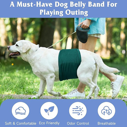 5 Pack Dog Diapers Male Reusable, Premium Belly Bands for Dogs, High Absorbing Male Dog Pee Wraps for Doggie in Incontinence or Excitable Urination Red XXL
