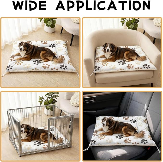 Dog Cat Bed Mat Ultra Soft Fluffy Pet Bed Washable Fashion Dog Crate Beds Comfy Comfy Pet Sleeping Pad Suitable for Pet Raised Bed(42"x32",Woof)