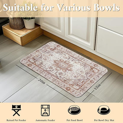 Dog Food Mat for Floors Waterproof Pet Placemat Cat Feeding Bowls Mats for Food and Water, Eco-Friendly Dog Accessories Diatomite Pets Supplies 17" X 30"