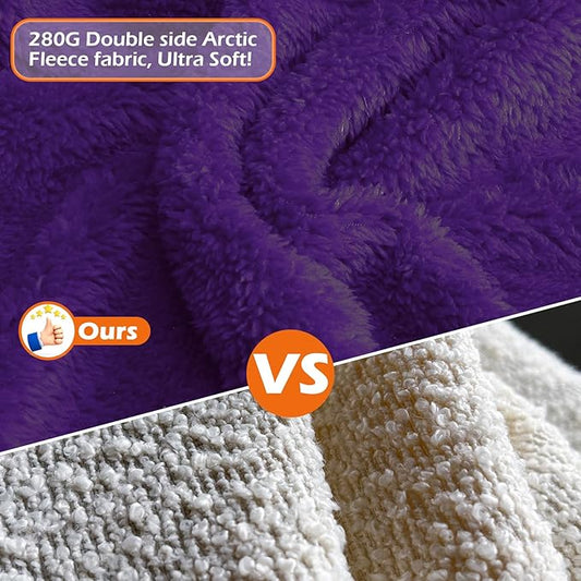 EXPAWLORER Soft Dog Bathrobe with Hood, Super Absorbent & Quick-Drying Dog Towels, Cozy Drying Coat for After Bath,Swimming, Purple S
