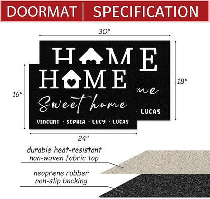 Custom Doormat with Family Name - Personalized Entryway Door Mat Front Door Mat for Outdoor Decor Entrance Mat Housewarming Gift with Anti-Slip Backing Design14