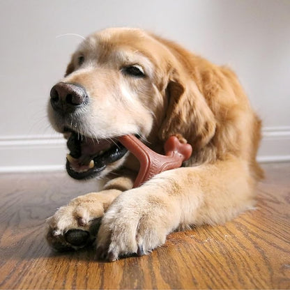Nylabone Wishbone Strong Chew Toy for Dogs Made with Real Bacon, Durable Dog Chew Bones for Aggressive Chewers, Long-Lasting Flavor Keeps Dogs Busy, Large Dog Toys - Up to 50 lbs, 1 Count