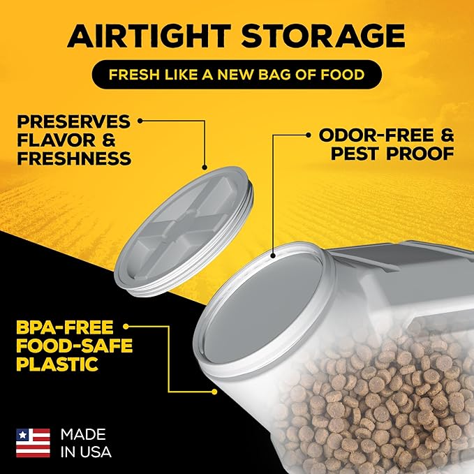 Gamma2 Vittles Vault Pet Food Storage Containers - Sealed Dog and Cat Food Storage Container, Fits up to 80lbs, Made in the USA - [14"L x 28"H]