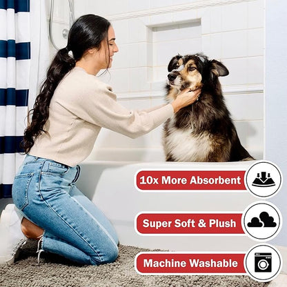 DogBuddy Dog Door Mat for Muddy Paws, Absorbent Microfiber Pet Rug, Waterproof Non-Slip Doormat, Washable Rugs for Dogs, Entryway Indoor Outdoor mat, Dog Supplies (XL, Shadow/Standard)