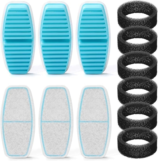 FOFNON Dog Water Fountain Filter: 12 Pet Water Fountain Filters - Including 6 Pieces of Filters + 6 Pieces Sponges - Suitable for FOFNON Wired Dog/Cat Fountain