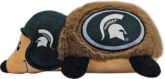 NCAA Michigan State Spartans Plush Hedgehog Toy for Dogs & Cats, Cool Soft Pet Toy for Fun and Interactive Play, Dog Chew Toy with Squeaker, Licensed Hot Pet Toy
