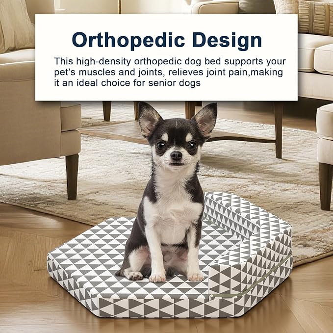 Orthopedic Dog Beds for Small Dogs, Pet Bed with Sides,Removable Bolsters & cleanable Cover，s
