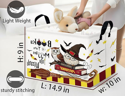 Large Magic Nursery Baby Basket Collapsible Kids Toy Storage Bin Gift Box Room Decor (Brown Owl)